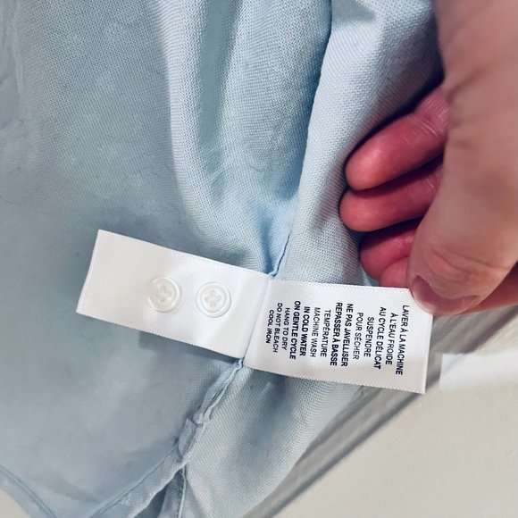 Twik Exclusive 100% Cotton Button Down Shirt, Light Blue/Floral, US M - Picture 7 of 7